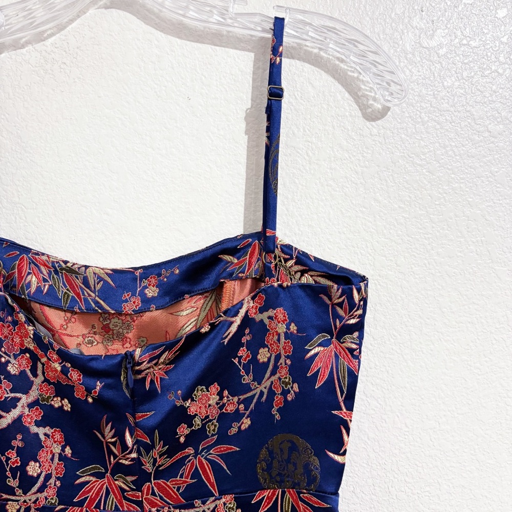 NWT Realisation Par The Emilie Silk Jacquard Mini Dress Shanghai Nights Chinese - Picture 7 of 9